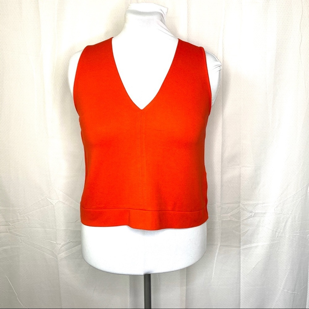 Zara Sleeveless Top Orange Small Minimalist - Picture 9 of 10